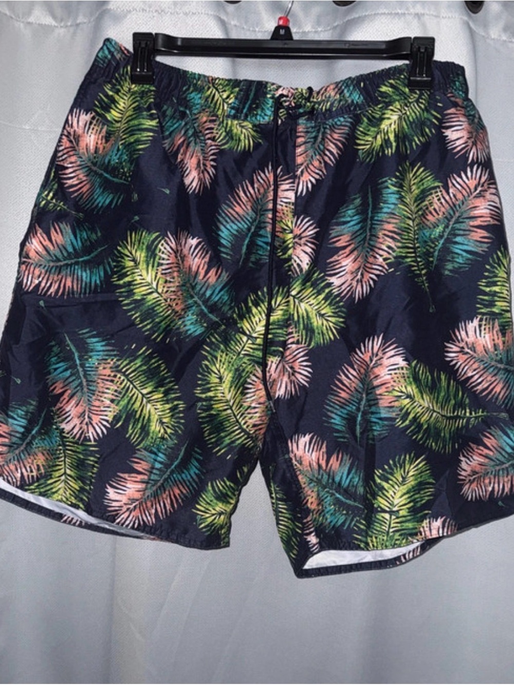 Passport Navy Tropical Palm Leaf Swim Trunks